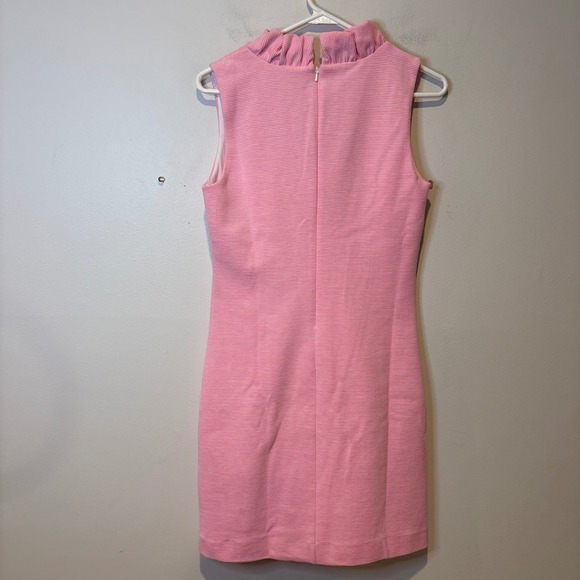 Lilly Pulitzer Tisbury Sleevless Pink Seersucker V-Neck Ruffle Dress Size S - Picture 8 of 9